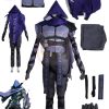 Omen Cosplay Game Valorant Omen Cosplay Costumes Purple Cloak Knitted Shirt Outfits Dark Style Jumpsuit Halloween 4 - Valorant Gifts