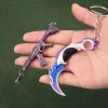 Valorant Melee Reaver 2 0 Karambit Keychain Game Peripheral M4 Samurai Dagger Model Metal Key Ring 4 - Valorant Gifts