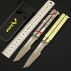 Valorant Weapon Recon Red Camo Butterfly Knife 21cm Game Peripheral Meta Balisong Uncut Blade Weapon Model 3 - Valorant Gifts