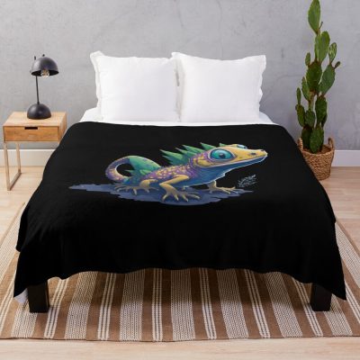 Gamer'S Perfect Illustration - Adorable Valorant Gekko Throw Blanket Official Valorant Merch