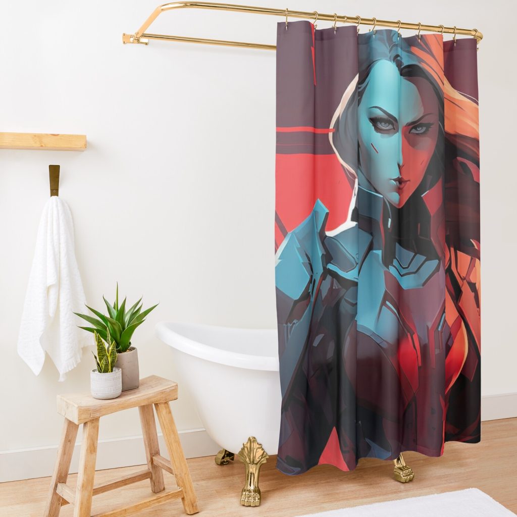 Valorant Illustration Shower Curtain Official Valorant Merch