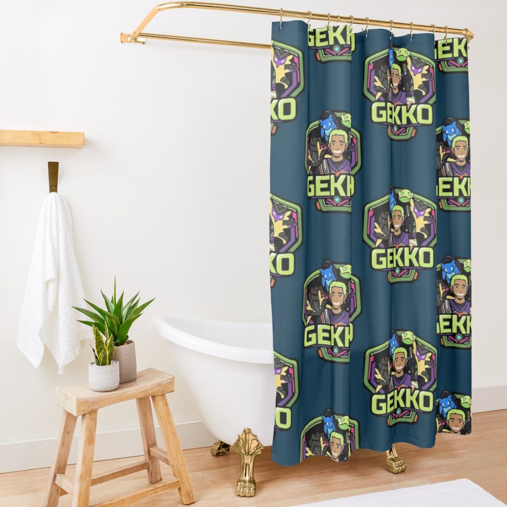 Gekko Badge Shower Curtain Official Valorant Merch