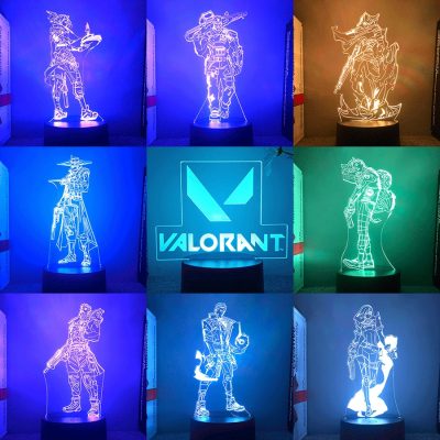 23Models Valorant Figure 3d Led Lamp For Bedroom All Hero Statues Acrylic Night Lights Game Room - Valorant Gifts