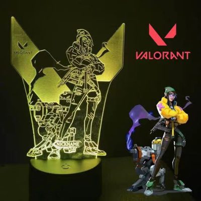 Hot Gaming Valorant Nightlight Killjoy Raze Viper Reyna Figure Colorful Table Lamp For Gamer Game Room - Valorant Gifts