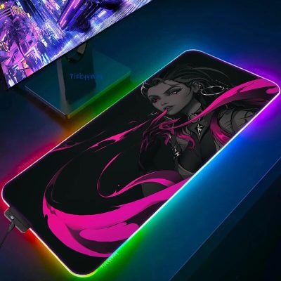 Valorant RGB Gaming Mousepad Big LED Gamer Mausepads PC Desk Mat Luminous Mouse Pad Large Keyboard 13 - Valorant Gifts