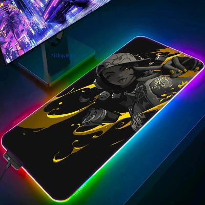 Valorant RGB Gaming Mousepad Big LED Gamer Mausepads PC Desk Mat Luminous Mouse Pad Large Keyboard 15 - Valorant Gifts