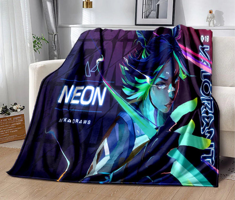 3D Valorant Neon Blanket