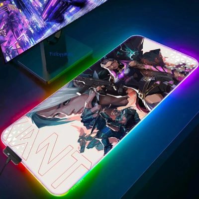 Valorant RGB Gaming Mousepad Big LED Gamer Mausepads PC Desk Mat Luminous Mouse Pad Large Keyboard 10 768x768 1 - Valorant Gifts