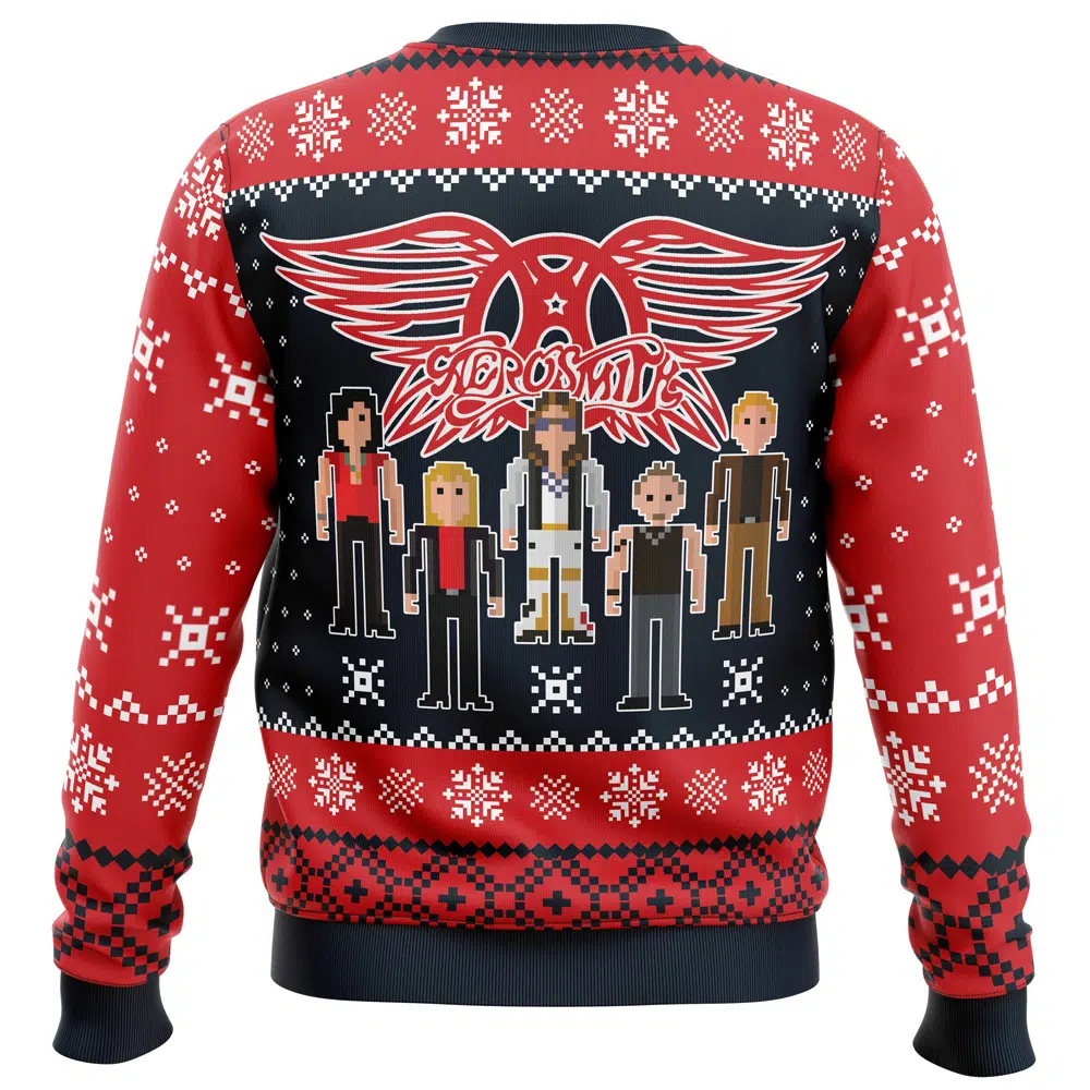 Aerosmith Ugly Christmas Sweater BACK mockup - Valorant Gifts