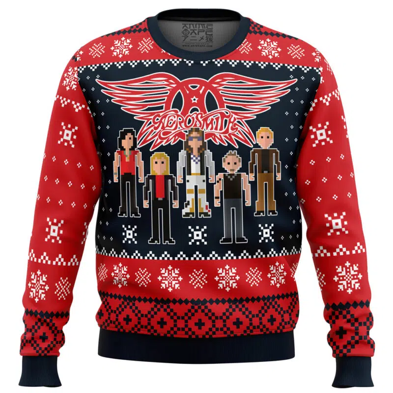 Aerosmith Ugly Christmas Sweater FRONT - Valorant Gifts